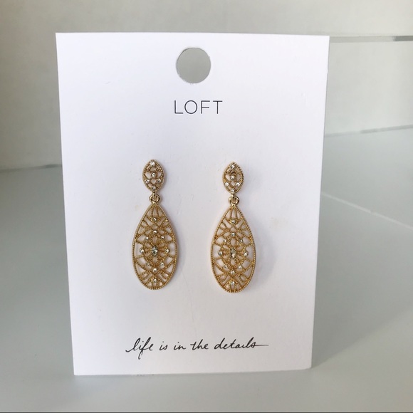 Loft Gold Tone Post Earrings - Picture 2 of 6